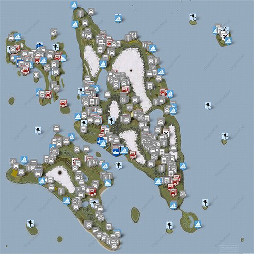 DayZ Origins Vehicle Spawn Map