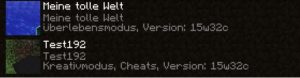 Minecraft Snapshot 15w32c - Minecraft Menü Singleplayer Kartenauswahl Vorschaubild 1.9