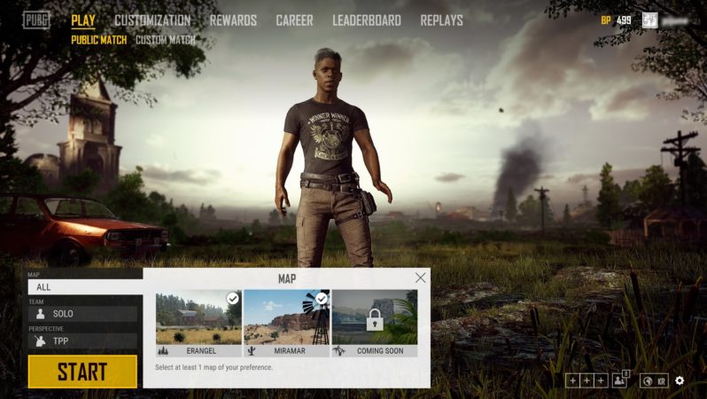 PUBG Map-Auswahl