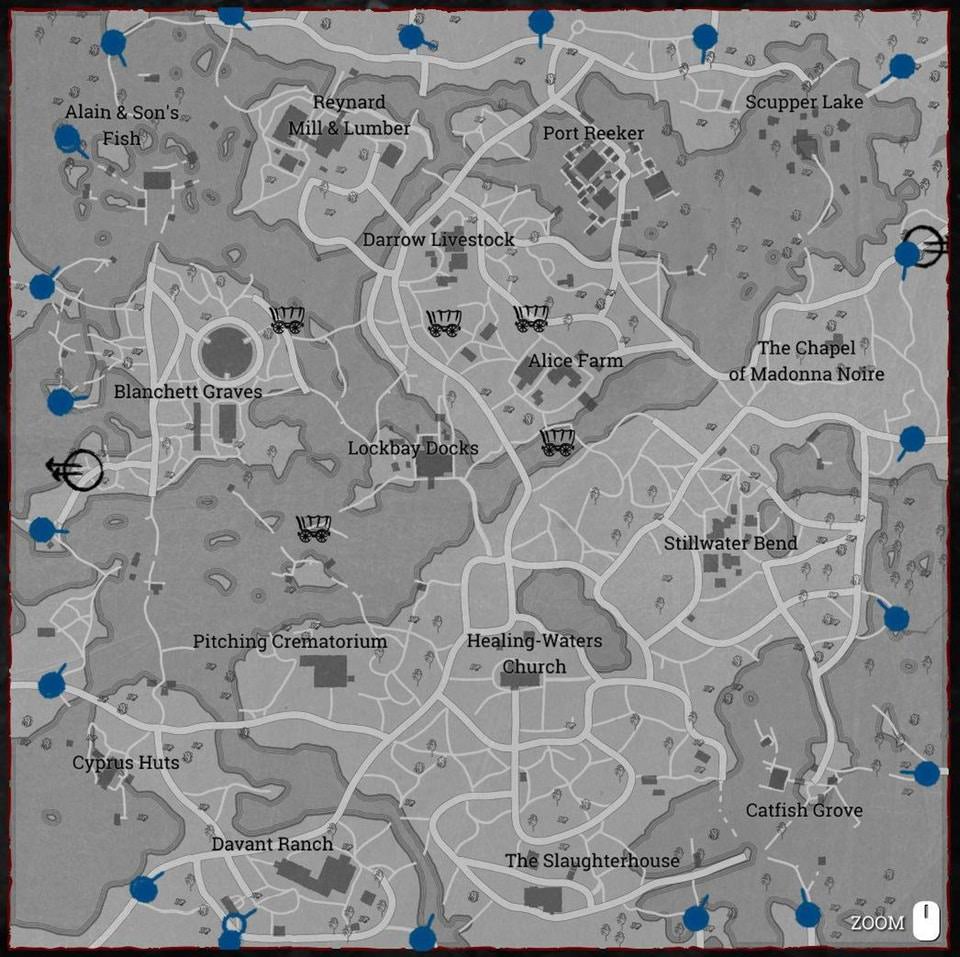Hunt: Showdown Spawnpunkte-Karte