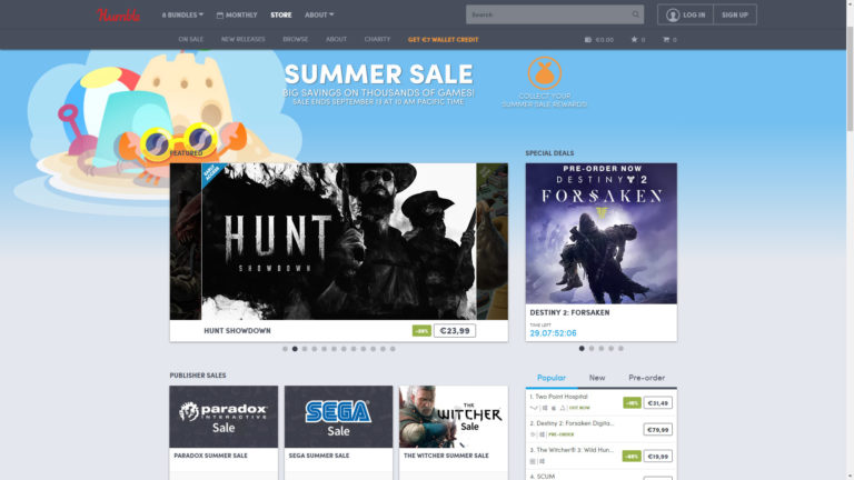 Großer Summer Sale im Humble Store