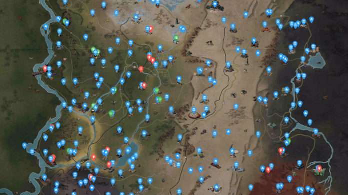 Fallout 76 interaktive Appalachia-Karte
