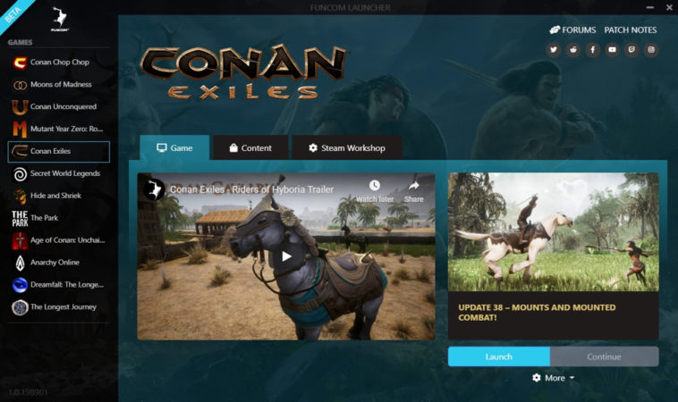 Conan Exiles - FunCom Game Launcher